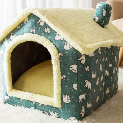 Foldable Dog House Pet Cat Bed Winter Dog Villa Sleep Kennel Removable Nest Warm Enclosed Cave Sofa Pets Supplies HEBDO