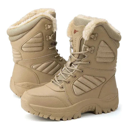 Winter Men's Boots Large Size Plush Warm Snow Boots Outdoor Fashionable Combat Boots Army Boots Classic Black Platform sneaker - Premium  from FRANTZDOL STORE  - Just $42.52! Shop now at FRANTZDOL STORE 