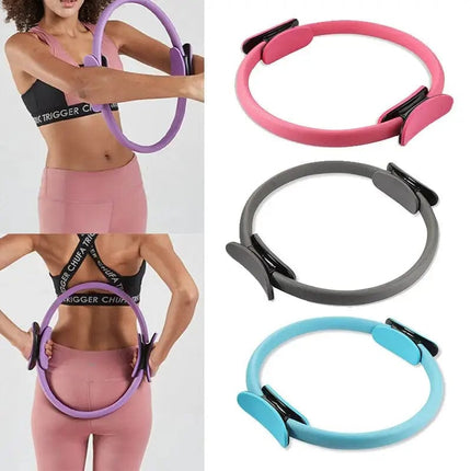 Yoga Fitness Pilates Ring Women Girls Circle Magic Dual Exercise Home Gym Workout Sports Lose Weight Body Resistance - Image #5