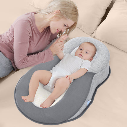 Newborn Kids Baby Pillow Safe Cotton Cushion Prevent Flat Infant Head Shape Sleep Pod Anti Roll Crib Nest Bedding Feeding HEBDO STORE