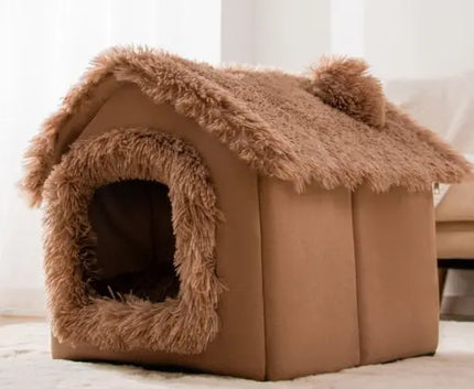 Foldable Dog House Pet Cat Bed Winter Dog Villa Sleep Kennel Removable Nest Warm Enclosed Cave Sofa Pets Supplies HEBDO