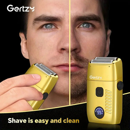 1pc GERTZY Electric Razor for Men, USB Rechargeable Foil Shaver with Dual Reciprocating Blades, Adjustable Speed, Digital LCD Display, 600mAh Lithium Battery, Ideal for Short Beard Trimming, Father'S Day Gift HEBDO