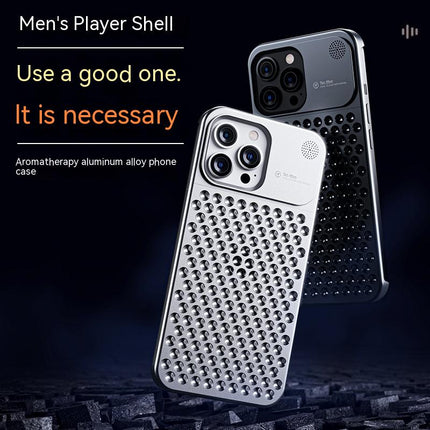 Aluminum Alloy Phone Case For 14 13 Pro Max Plus Hollow Heat Dissipation Anti-fall Full Body Shockproof Phone Cove HEBDO STORE