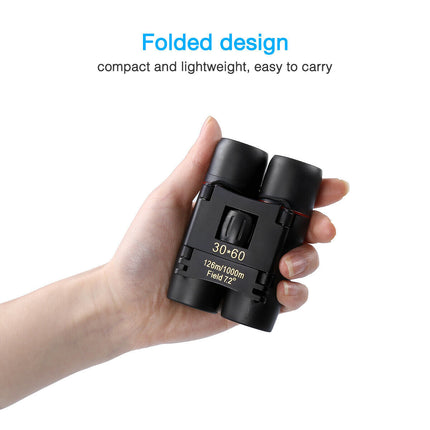 Binoculars 30x60 Zoom Travel Compact Folding Telescope Hunting Day Night Outdoor Small Pocket Binoculars Compact Adults, Mini Kids Binoculars Boys For Bird Watching, Concert Theater Opera HEBDO STORE