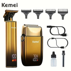 Kemei Professional Hair Clipper & Shaver Combo - USB Rechargeable HEBDO