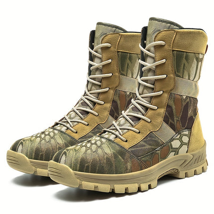 Men's Camo Insulated Hiking Boots, Comfy High Top Durable Breathable Non Slip Lace Up Hiking Shoes For Camping Hunting Trekking HEBDO STORE