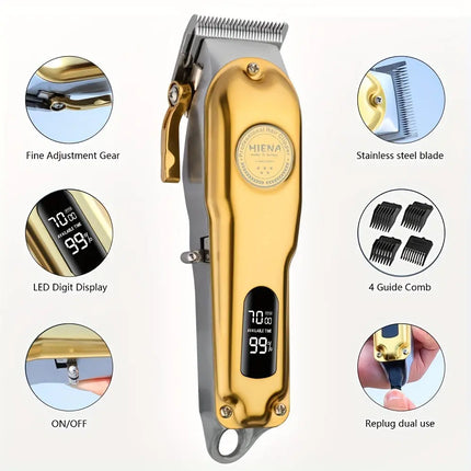 Professional T-Blade Hair Clippers For Men Cordless Hair Cutting Kit Rechargeable Beard Trimmer With LED Display - Premium  from FRANTZDOL STORE  - Just $55! Shop now at FRANTZDOL STORE 