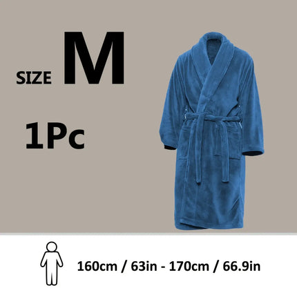 Ultra-Soft Fleece Bathrobe - Cozy, Warm & Machine Washable with Shawl Collar for Men and Women HEBDO