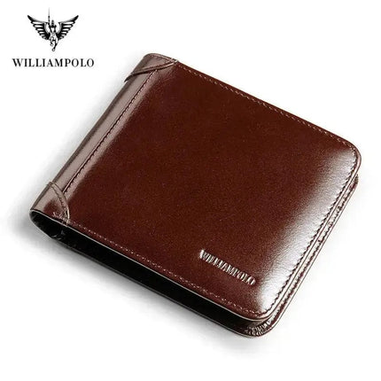 WILLIAMPOLO Genuine Leather Wallets Men Wallet Credit Business Card Holders Vintage Brown Leather Wallet Purses High Quality - Premium  from FRANTZDOL STORE  - Just $45.99! Shop now at FRANTZDOL STORE 