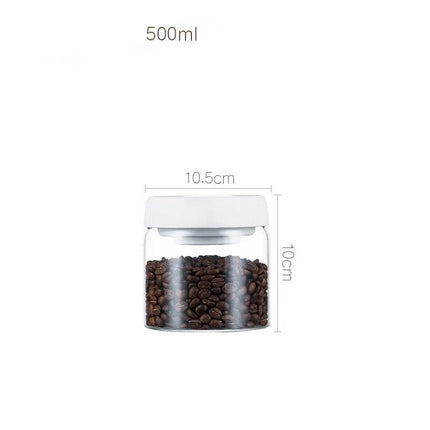 Vacuum Sealed Jug Set Black Coffee Beans Glass Airtight Canister Kitchen Food Grains Candy Keep Good Storage Jar Set Kitchen Gadgets HEBDO STORE