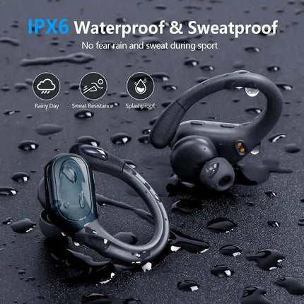 Bluetooth 5.3 Earphones True Wireless Headphones with Mic Button Control Noise Reduction Earhooks Waterproof Headset for Sports - Premium  from FRANTZDOL STORE  - Just $45! Shop now at FRANTZDOL STORE 