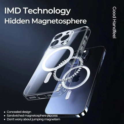 Joyroom Magnetic Case For iPhone 15 14 13 Pro Max Slim Thin Phone Case Transparent Cover For iPhone 14 Pro Max Magnet Back Cover - Premium  from FRANTZDOL STORE  - Just $30! Shop now at FRANTZDOL STORE 