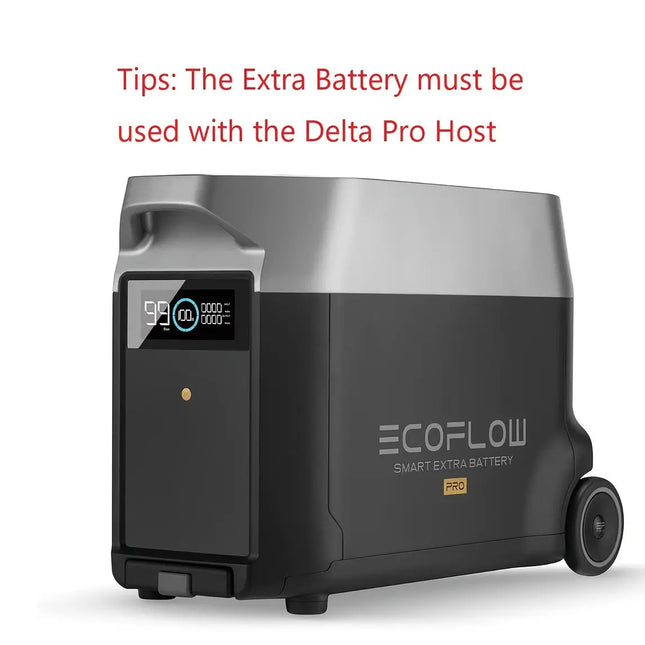 ECOFLOW DELTA Pro Extra Battery, 2.7H to Full Charge, 3600Wh Battery Backup for Home Use, Blackout, Camping, RV (Must Be Used with DELTA Pro Machine) HEBDO