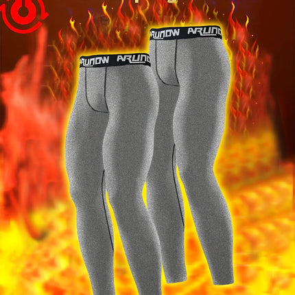 2-Pack ARUNOW Men'S Thermal Fleece-Lined Leggings HEBDO