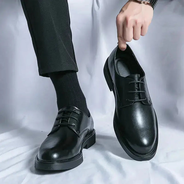 Classic Italy Pointed Toe Leather Shoes Men Luxury Oxfords Business Formal Office Men Shoes Boos Dress Men Black Wedding Shoes - Premium  from FRANTZDOL STORE  - Just $105! Shop now at FRANTZDOL STORE 