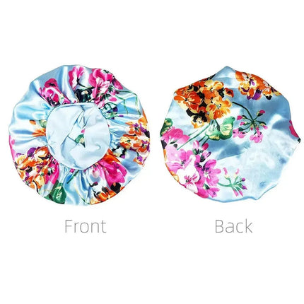 Women Satin Bonnet Cap Silky Big Bonnet for Women Floral Printing Sleep Cap Design Boneet's - Premium  from FRANTZDOL STORE  - Just $10.99! Shop now at FRANTZDOL STORE 