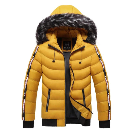 Winter Warm Jacket Men Parkas Fur Collar Hooded Thick Warm Cotton Outwear Male Windbreaker Brand Casual High-Quality Men Coat - Premium  from FRANTZDOL STORE  - Just $95! Shop now at FRANTZDOL STORE 