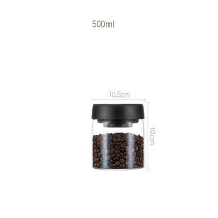 Vacuum Sealed Jug Set Black Coffee Beans Glass Airtight Canister Kitchen Food Grains Candy Keep Good Storage Jar Set Kitchen Gadgets HEBDO STORE