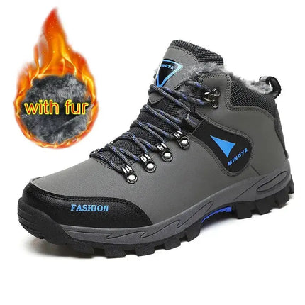 Outdoor Hiking Boots Men Waterproof Snow Boots With Fur Plus Size 39-47 - Premium  from FRANTZDOL STORE  - Just $42.05! Shop now at FRANTZDOL STORE 