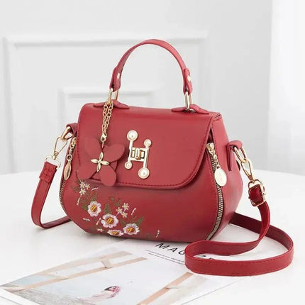 Women Embroidery Satchels Handbags Fashion Flap Top-handle Bags Portable Purse Tote Bags Trendy Shoulder Bag Crossbody Bag - Premium  from FRANTZDOL STORE  - Just $40! Shop now at FRANTZDOL STORE 