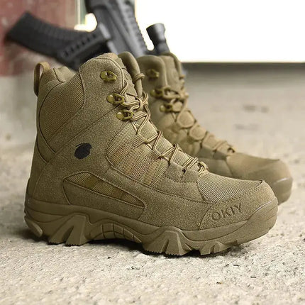 Men Military Boots Men Outdoor Cow Suede Ankle Boots Tactical Combat Boots Work Safty Shoe for Men Casual Waterproof Hiking Shoe - Premium  from FRANTZDOL STORE  - Just $16.61! Shop now at FRANTZDOL STORE 