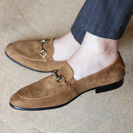 Men's Suede Horsebit Slip-On Shoes HEBDO STORE