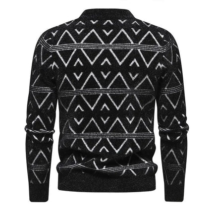 Men's Round Neck Pullover Thick Sweater FRANTZDOL STORE