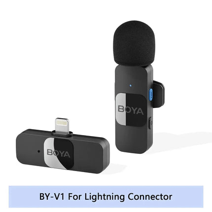 BOYA BY-V Wireless Lavalier Lapel Microphone for iPhone Android Cell Phone PC Computer Laptop Youtube Recording Streaming Vlog - Premium  from FRANTZDOL STORE  - Just $45.99! Shop now at FRANTZDOL STORE 