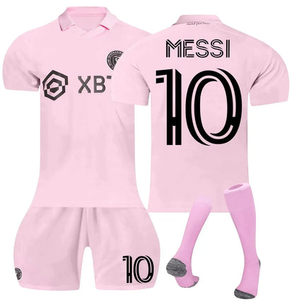 Inter Miami Messi No10 Football Kit Home Match Football Jersey Tracksuit Shirts Shorts And Socks Set For Kids And Men Kids Football Jersey Set Jerseys Sweat Suit Tracksuit Training Outfits - Image #3