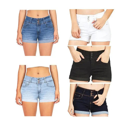 Waist-tight Denim Elastic Color Cloth Shorts Hot Pants Women - Image #1