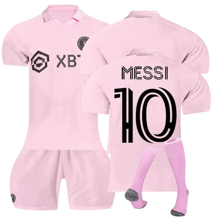 Inter Miami Messi No10 Football Kit Home Match Football Jersey Tracksuit Shirts Shorts And Socks Set For Kids And Men Kids Football Jersey Set Jerseys Sweat Suit Tracksuit Training Outfits - Image #1