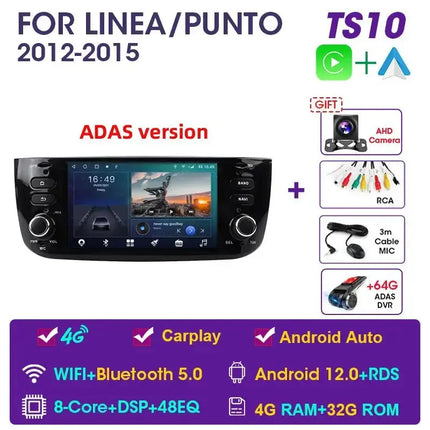 JMCQ 2 Din Android 12 Car Stereo Radio Multimedia For Fiat Linea Punto evo 2012-2015 Video Player 2Din Navigation GPS Carplay - Premium  from FRANTZDOL STORE  - Just $215! Shop now at FRANTZDOL STORE 