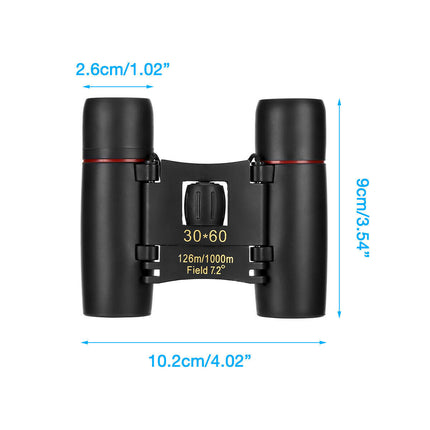 Binoculars 30x60 Zoom Travel Compact Folding Telescope Hunting Day Night Outdoor Small Pocket Binoculars Compact Adults, Mini Kids Binoculars Boys For Bird Watching, Concert Theater Opera HEBDO STORE