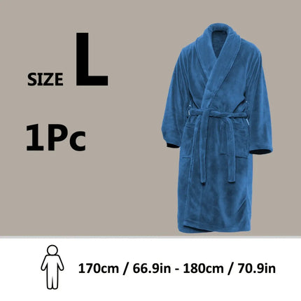 Ultra-Soft Fleece Bathrobe - Cozy, Warm & Machine Washable with Shawl Collar for Men and Women HEBDO