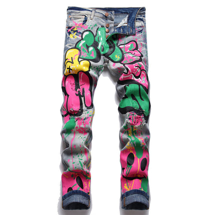 Stretch Print Dye Skinny Men's Jeans HEBDO STORE