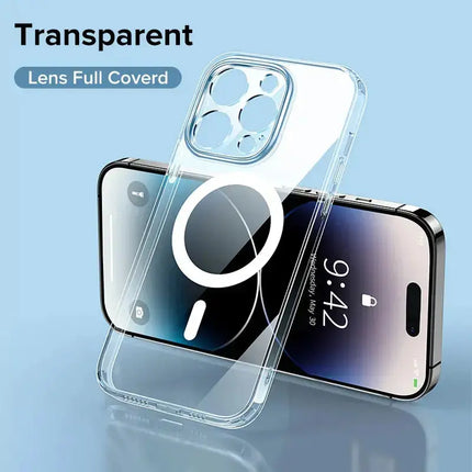 Joyroom Magnetic Case For iPhone15 14 13 Pro Max Transparent Cover For iPhone 13 Pro Max Case Wireless Charger Magnet Back Cover - Premium  from FRANTZDOL STORE  - Just $35.99! Shop now at FRANTZDOL STORE 