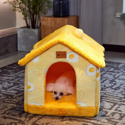 Foldable Dog House Pet Cat Bed Winter Dog Villa Sleep Kennel Removable Nest Warm Enclosed Cave Sofa Pets Supplies HEBDO