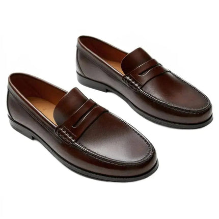 Vintage Top Layer Genuine Leather Slip on Loafers Breathable Moccasins Driving Design Casual Cowhide Shoes for Men - Premium  from FRANTZDOL STORE  - Just $100! Shop now at FRANTZDOL STORE 