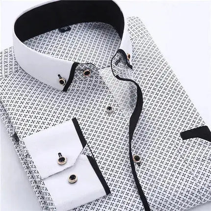 Big Size 4XL Men Dress Shirt 2023 New Arrival Long Sleeve Slim Fit Button Down Collar High Quality Printed Business Shirts MCL18 - Premium  from FRANTZDOL STORE  - Just $35! Shop now at FRANTZDOL STORE 