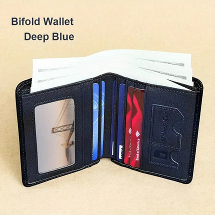 Genuine Leather Rfid Wallets For Men Vintage Thin Short Multi Function ID Credit Card Holder Money Bag Give Gifts To Men On Valentine's Day - Premium  from FRANTZDOL STORE  - Just $25.99! Shop now at FRANTZDOL STORE 