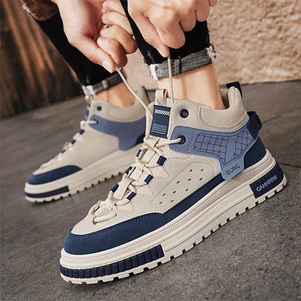 Men's High-Top Fashion Sneakers - Trendy Streetwear, Breathable & Comfortable, Lace-Up Casual Shoes for All Seasons HEBDO STORE