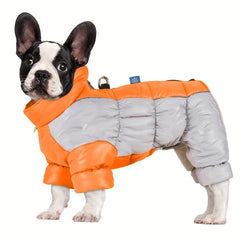 Cozy Winter Dog Jumpsuit - Warm Polyester-Filled Pet Coat for Small Breeds, Zip-Up Design HEBDO