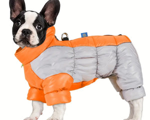 Cozy Winter Dog Jumpsuit - Warm Polyester-Filled Pet Coat for Small Breeds, Zip-Up Design HEBDO