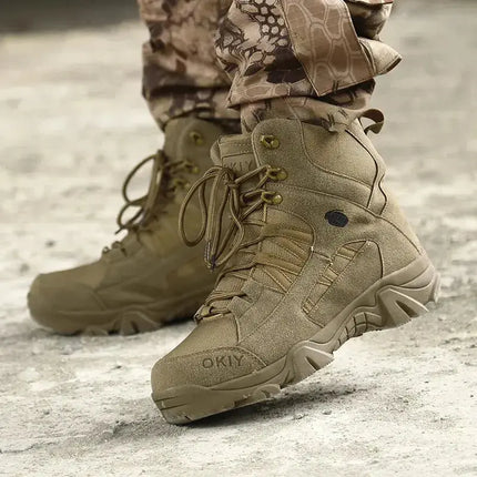 Men Military Boots Men Outdoor Cow Suede Ankle Boots Tactical Combat Boots Work Safty Shoe for Men Casual Waterproof Hiking Shoe - Premium  from FRANTZDOL STORE  - Just $16.61! Shop now at FRANTZDOL STORE 