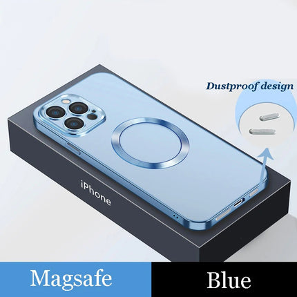 Electroplating Dust Net Wireless Charging Magsafe Magnetic Mobile Phone Case HEBDO STORE