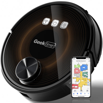 Geek Smart L8 Robot Vacuum Cleaner And Mop, LDS Navigation, Wi-Fi Connected APP, Selective Room Cleaning,MAX 2700 PA Suction, Ideal For Pets And Larger Home.Banned From Selling On Amazon HEBDO STORE