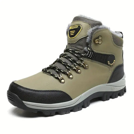 Men's Slip Resistant Snow Boots, Winter Thermal Shoes, Windproof Hiking Boots With Faux Fur Lining - Premium  from FRANTZDOL STORE  - Just $65! Shop now at FRANTZDOL STORE 