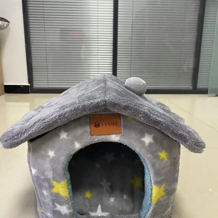 Foldable Dog House Pet Cat Bed Winter Dog Villa Sleep Kennel Removable Nest Warm Enclosed Cave Sofa Pets Supplies HEBDO