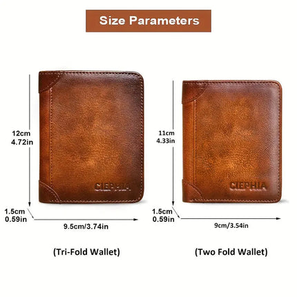 Genuine Leather Rfid Wallets For Men Vintage Thin Short Multi Function ID Credit Card Holder Money Bag Give Gifts To Men On Valentine's Day - Premium  from FRANTZDOL STORE  - Just $25.99! Shop now at FRANTZDOL STORE 