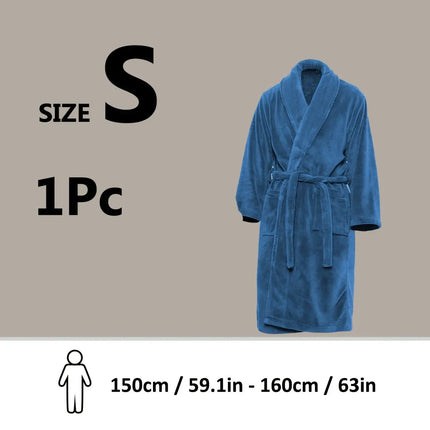 Ultra-Soft Fleece Bathrobe - Cozy, Warm & Machine Washable with Shawl Collar for Men and Women HEBDO